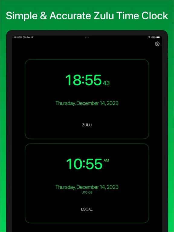 Zulu Time Now - UTC GMT Clock iPad  स्क्रीनशॉट