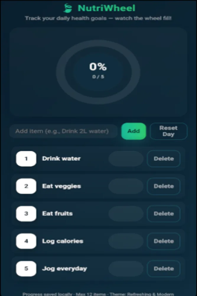 NutriWheel Screenshots