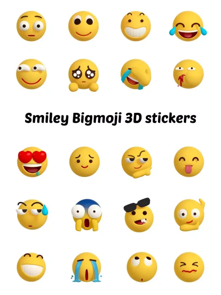 تصاویر Smiley Bigmoji 3D Stickers iPad 