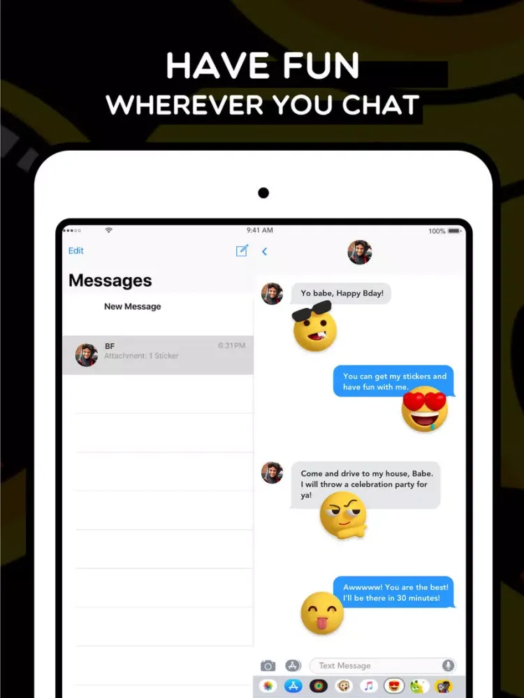 تصاویر Smiley Bigmoji 3D Stickers iPad 