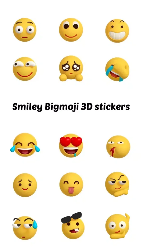 تصاویر Smiley Bigmoji 3D Stickers