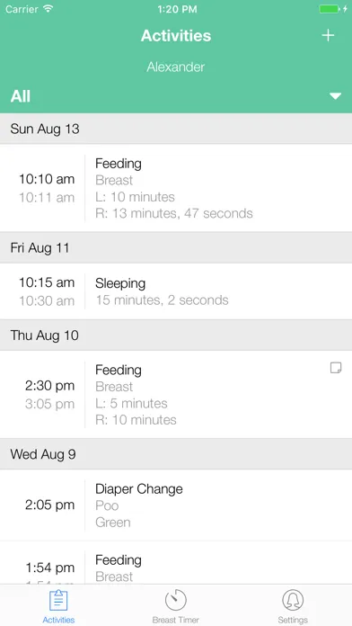 BoobieTime Breast Feeding App スクリーンショット