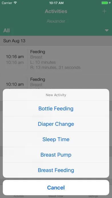 BoobieTime Breast Feeding App スクリーンショット