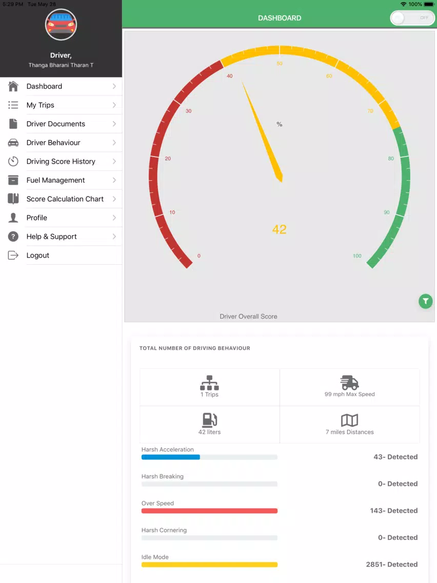 Driver Module iPad  Ekran Görüntüleri