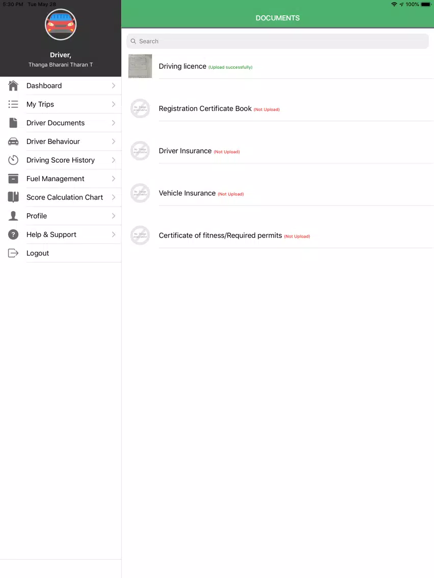 Driver Module iPad  Ekran Görüntüleri
