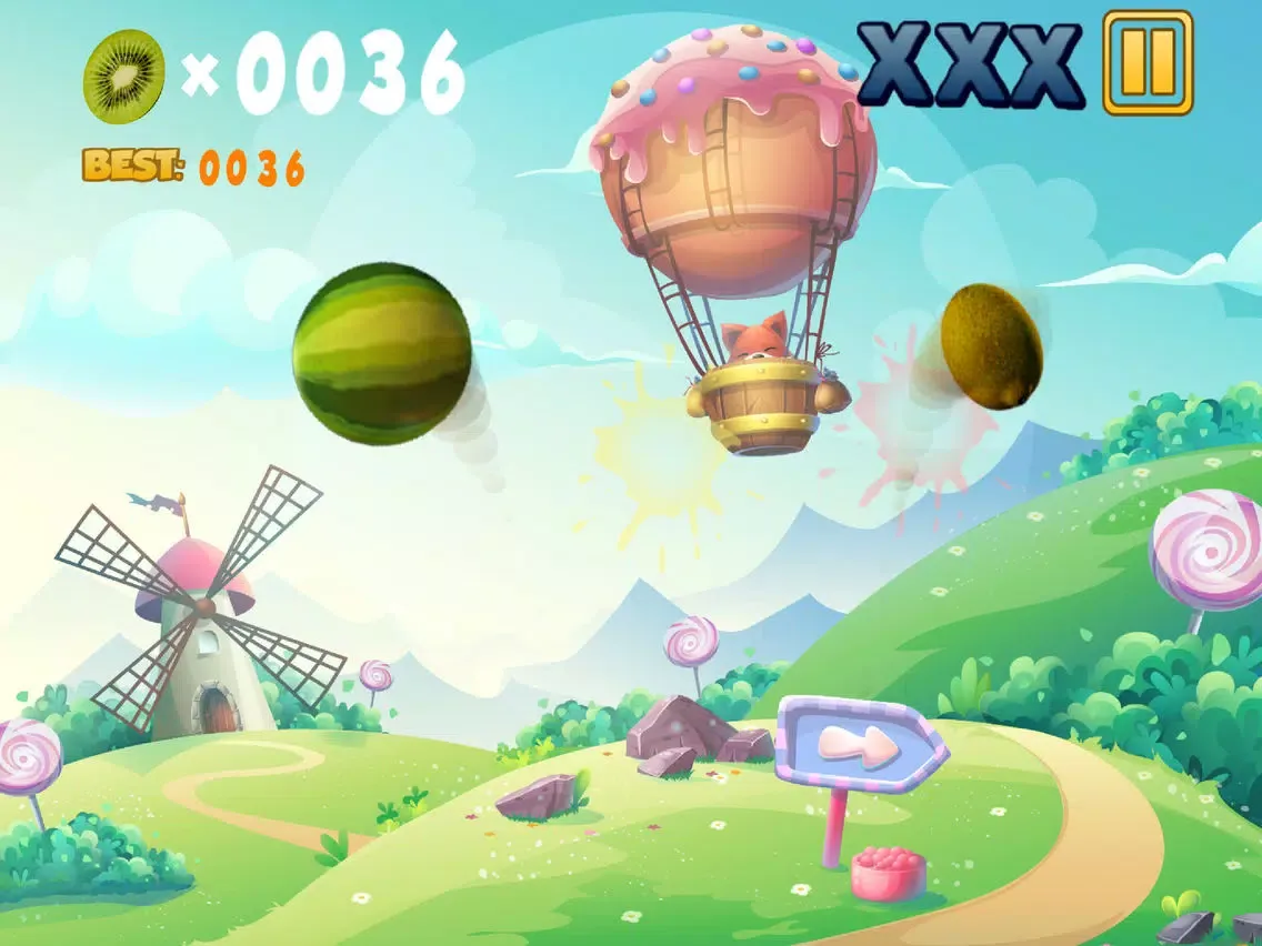 ภาพหน้าจอของ Candy Mill and Fox Fruit Slasher iPad 