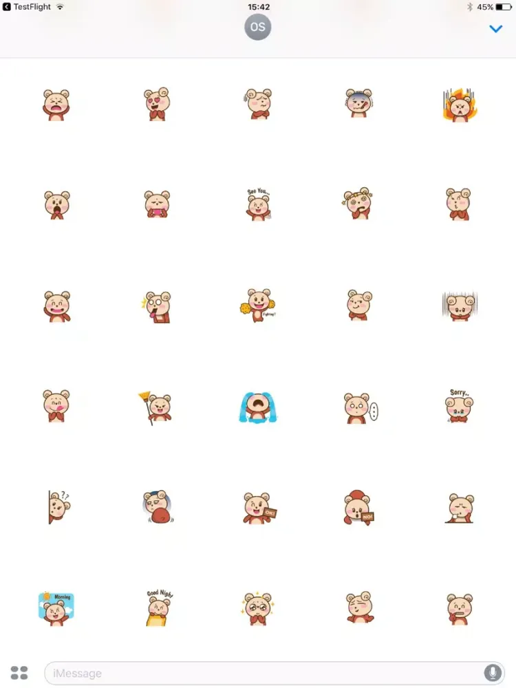 Cute Bear Facial Expressions iPad  スクリーンショット