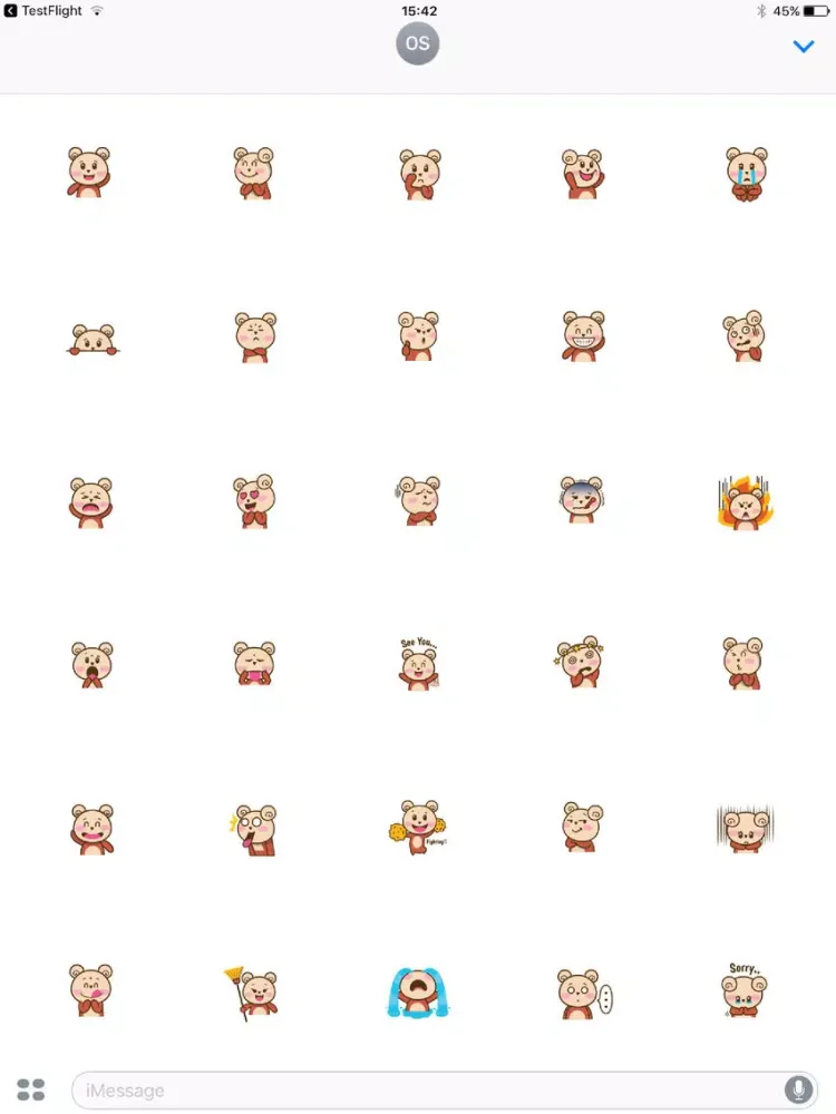 Cute Bear Facial Expressions iPad  スクリーンショット