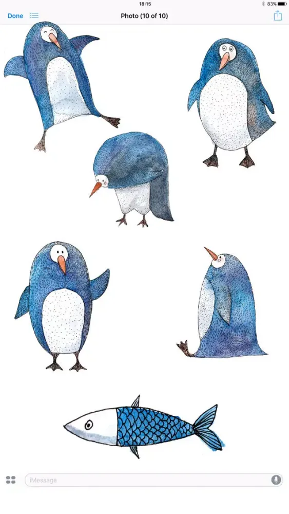 Cute Penguin! Watercolor Stickers Screenshots