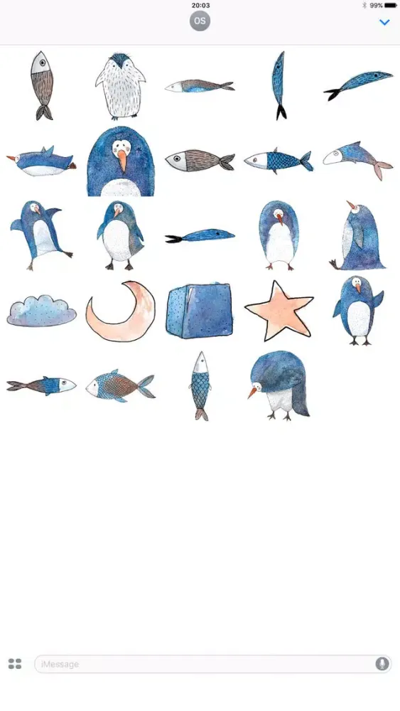 Cute Penguin! Watercolor Stickers Screenshots