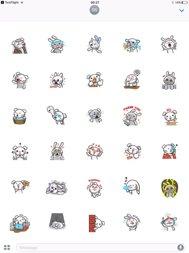 Screenshot di Cute Rabbit Facial Expressions iPad 