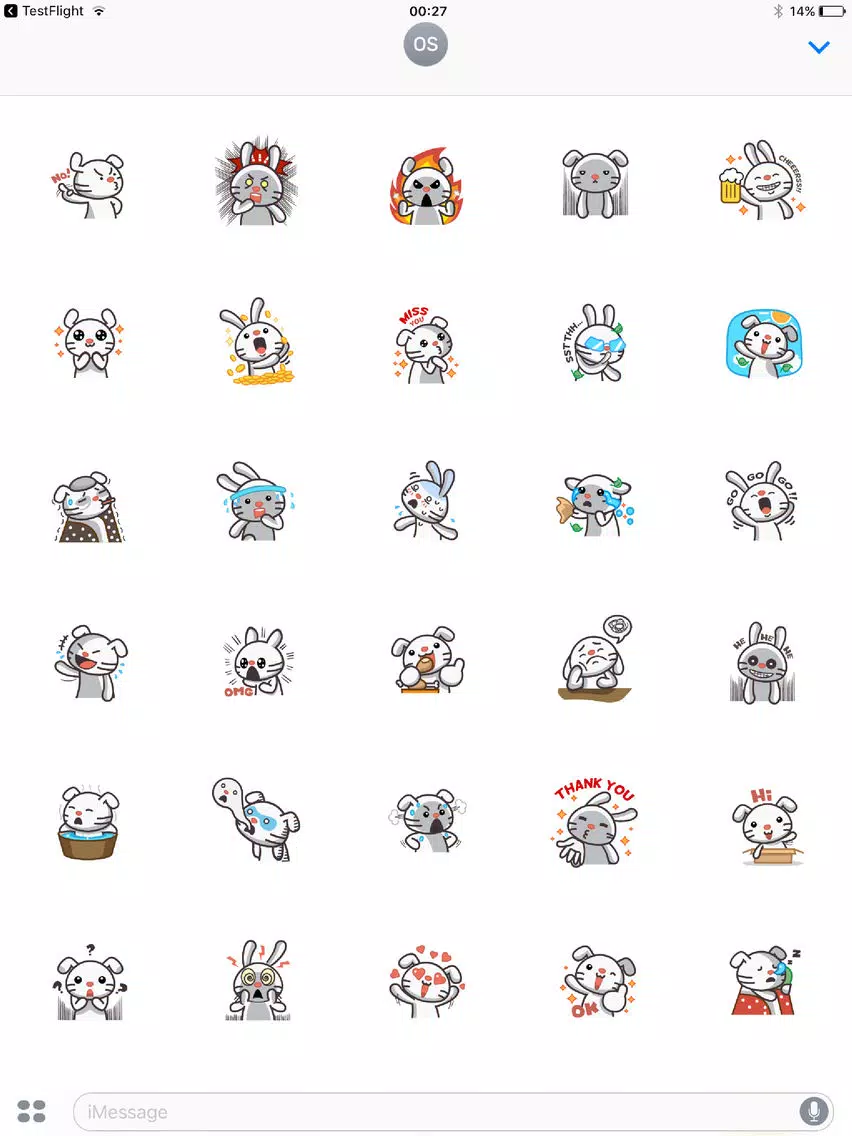 Cute Rabbit Facial Expressions iPad  스크린샷