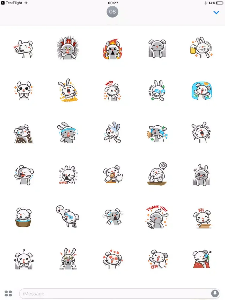 Screenshot di Cute Rabbit Facial Expressions iPad 