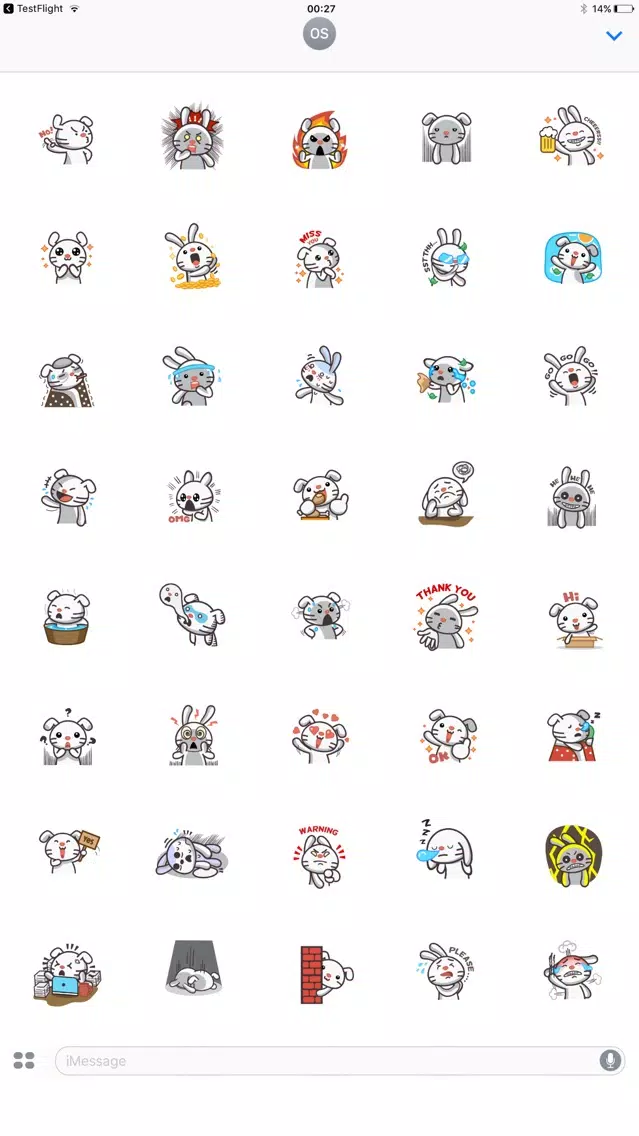 Cute Rabbit Facial Expressions 스크린샷