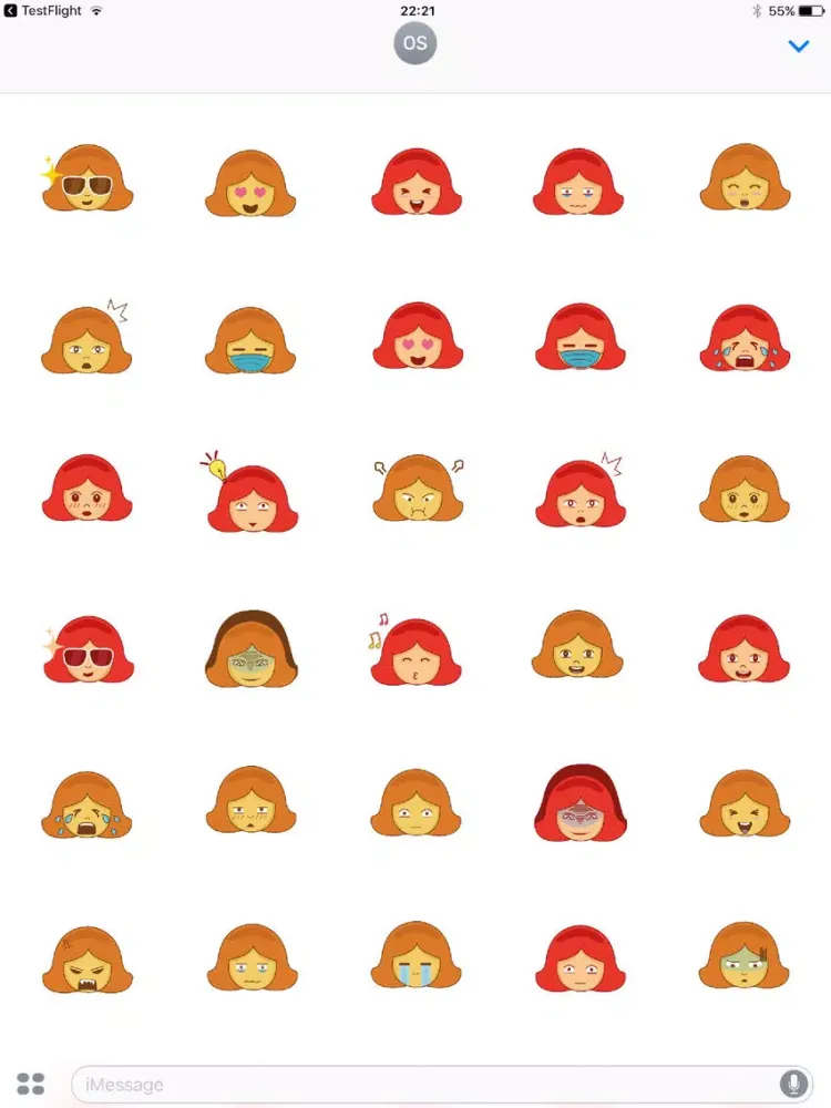 Girl Face Stickers iPad  Ekran Görüntüleri