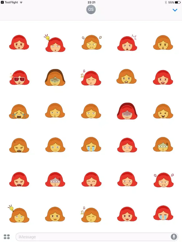 Girl Face Stickers iPad  Ekran Görüntüleri