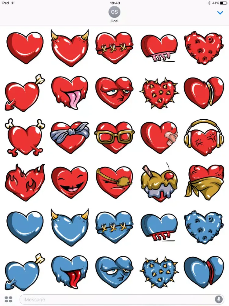 Heart iMessage Stickers iPad 應用截圖