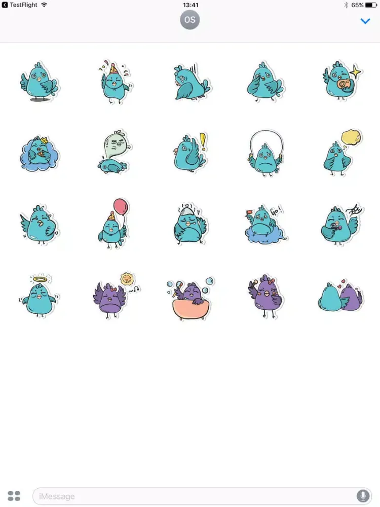 Capturas de tela do Little Bird! Stickers iPad 