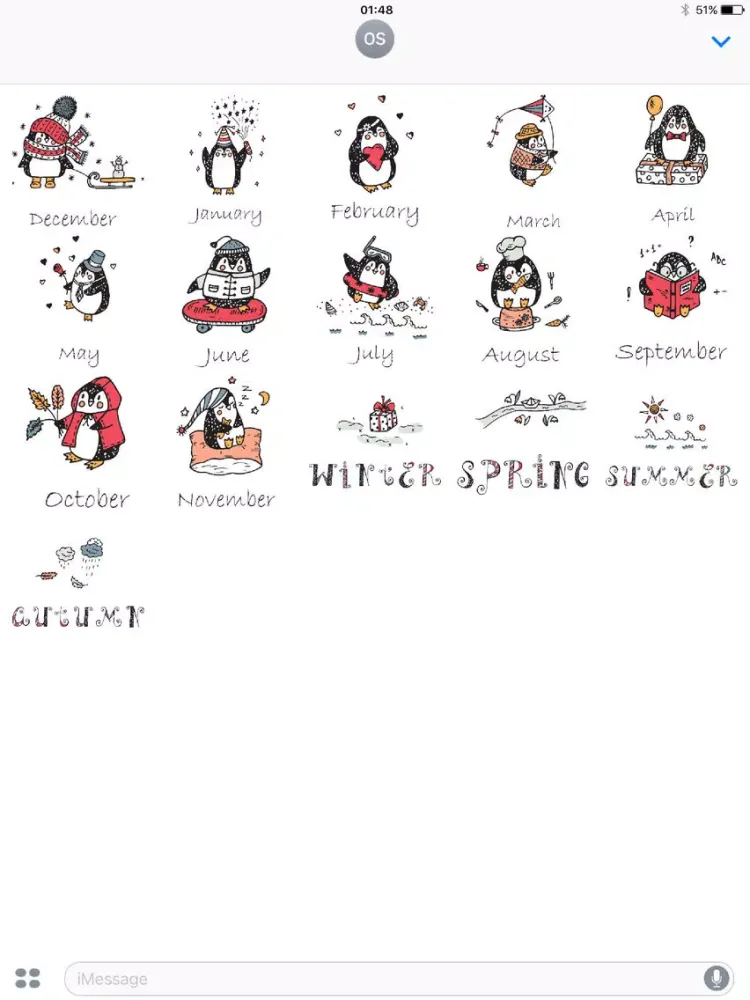 Penguin Seasons! Stickers iPad  Screenshots