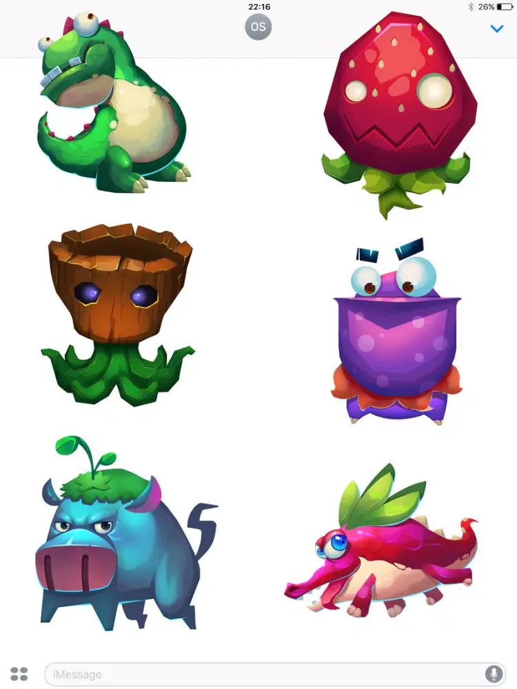 Plant and Animal Game Stickers iPad Screenshots