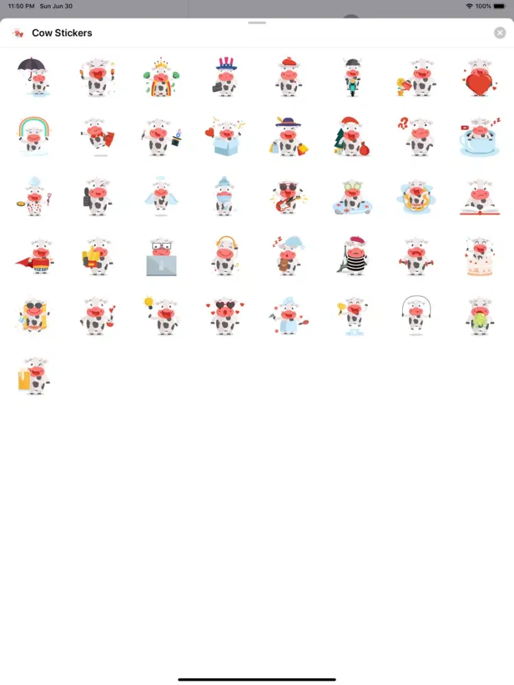 Cow Stickers iPad 應用截圖