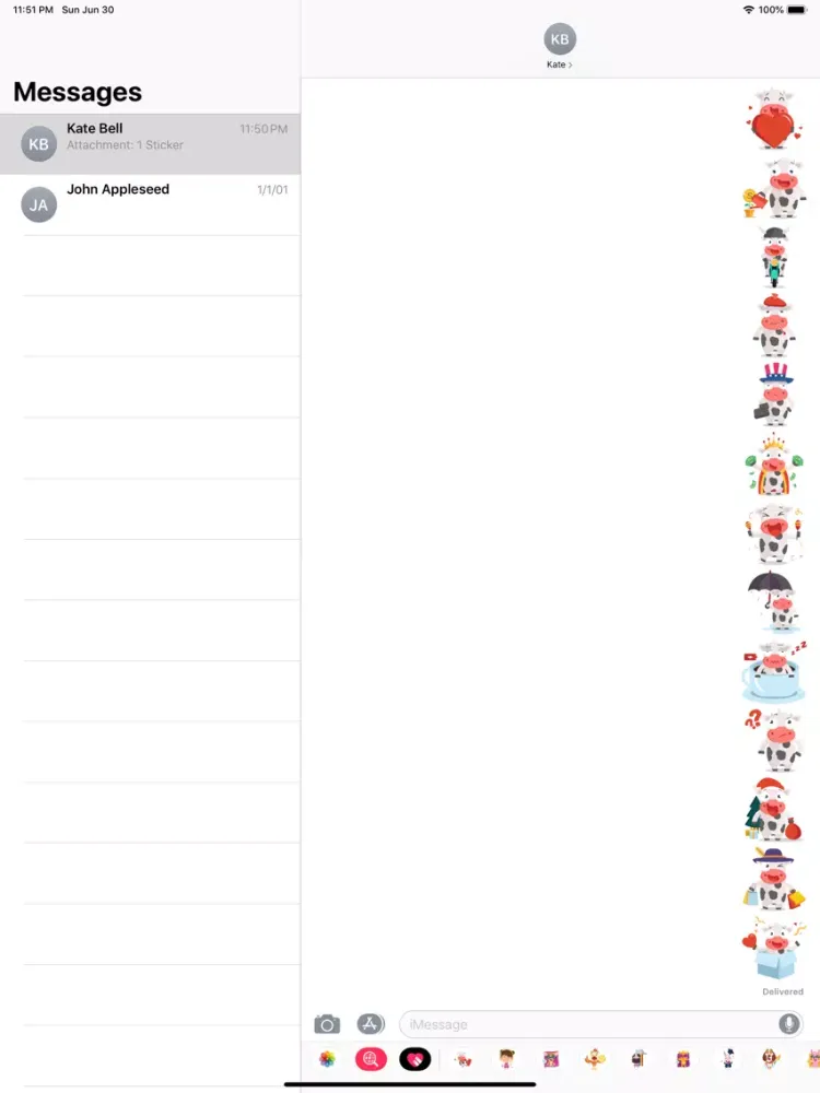 Cow Stickers iPad 應用截圖