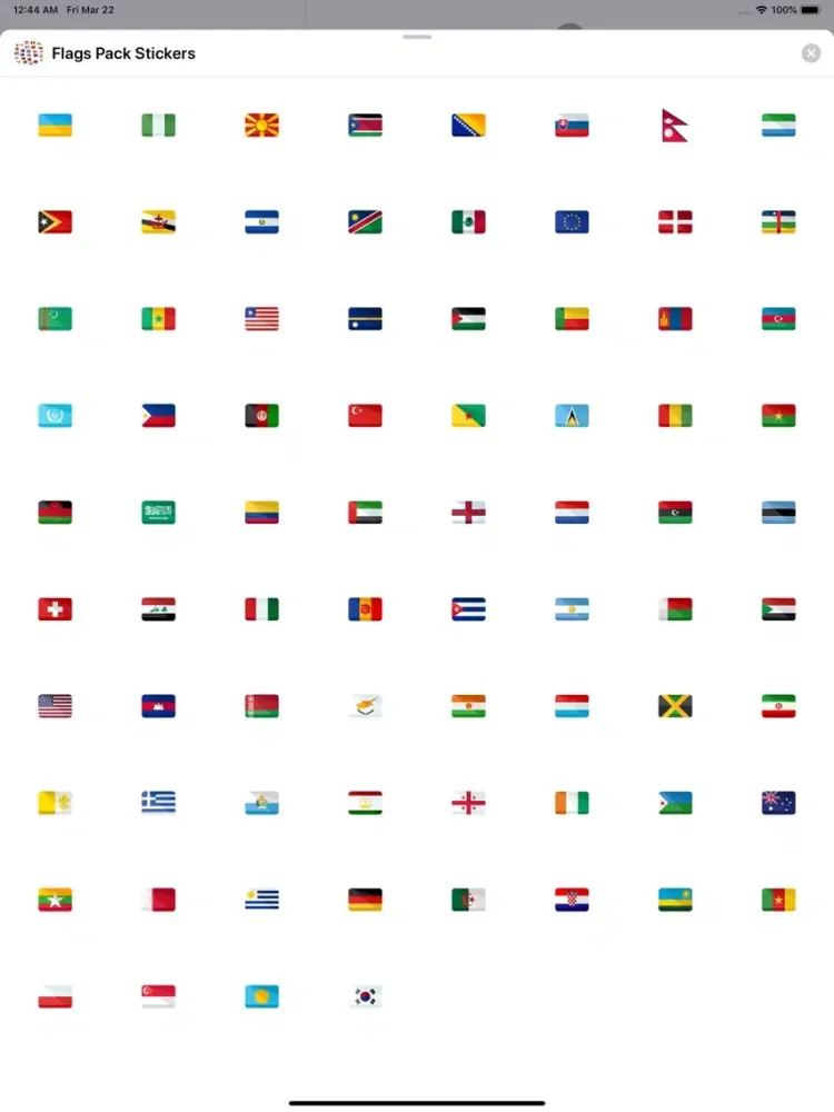 Flags Pack Stickers iPad 应用截图
