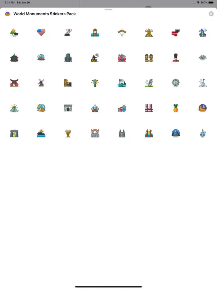 World Monuments Stickers Pack iPad 應用截圖