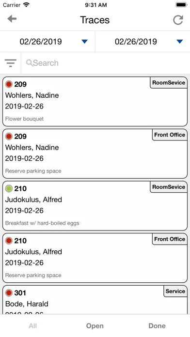 Zrzuty ekranu protel Housekeeping
