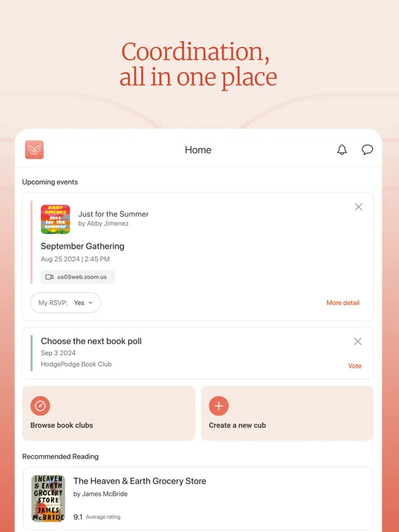 Bookclubs: Book Club Organizer iPad  스크린샷