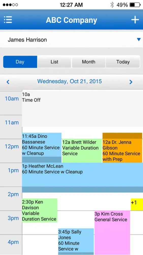 Booking App Click4Time Screenshots