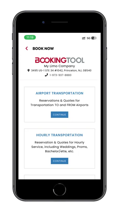 Booking Tool Screenshots