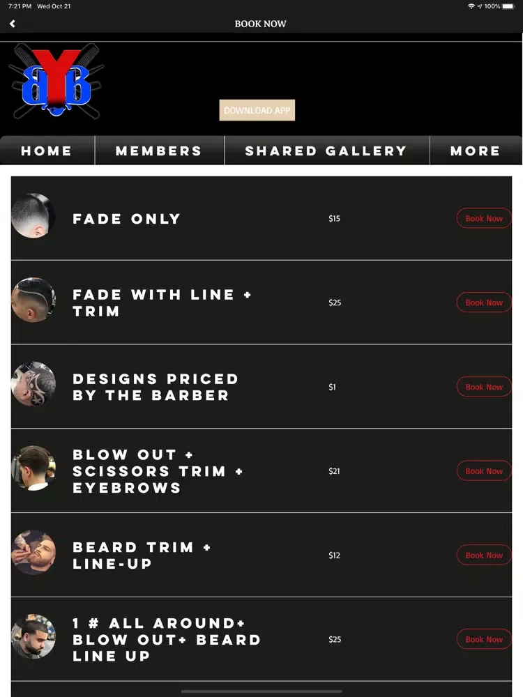 Zrzuty ekranu BOOK YOUR BARBER APP iPad 