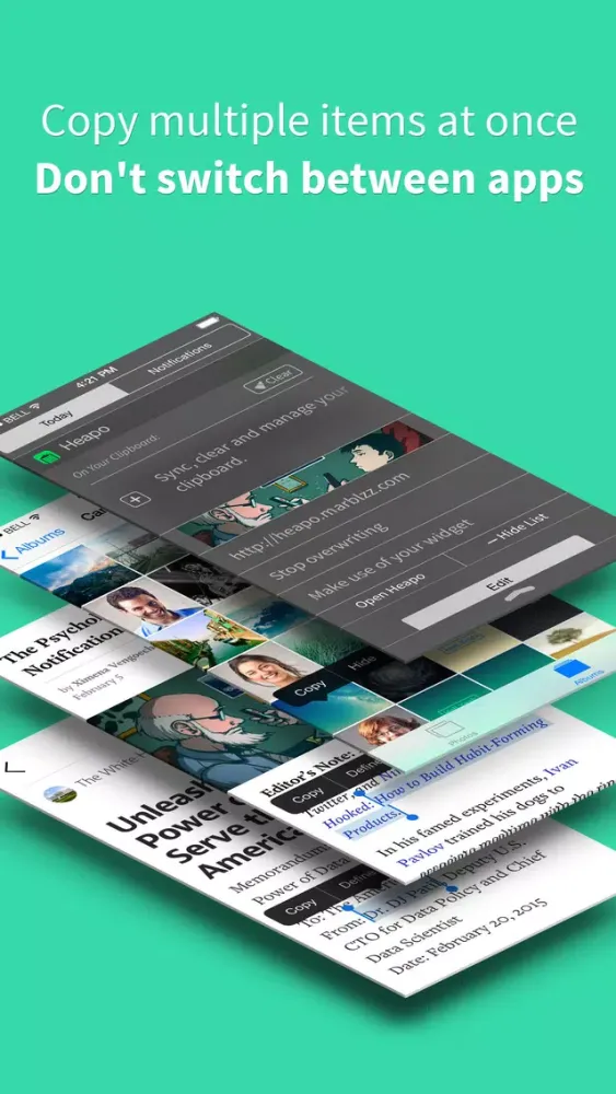 Скриншоты Heapo Clipboard Management Widget - copy and paste clips easier