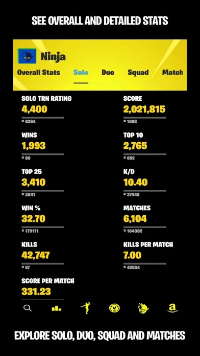 Tangkapan skrin The Stats Tracker For Fortnite