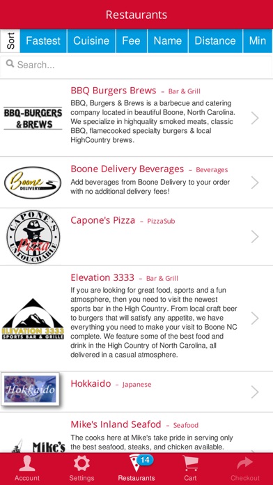 Boone Delivery Screenshots