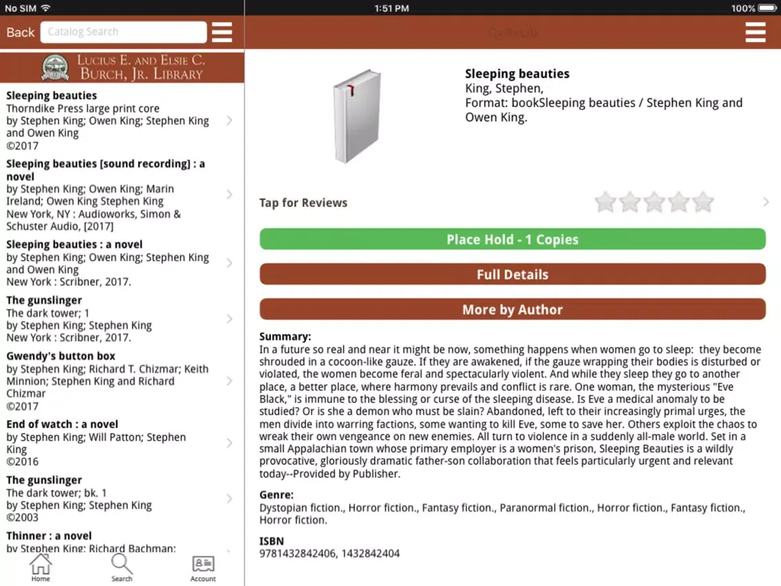 Скриншоты Collierville Library iPad 