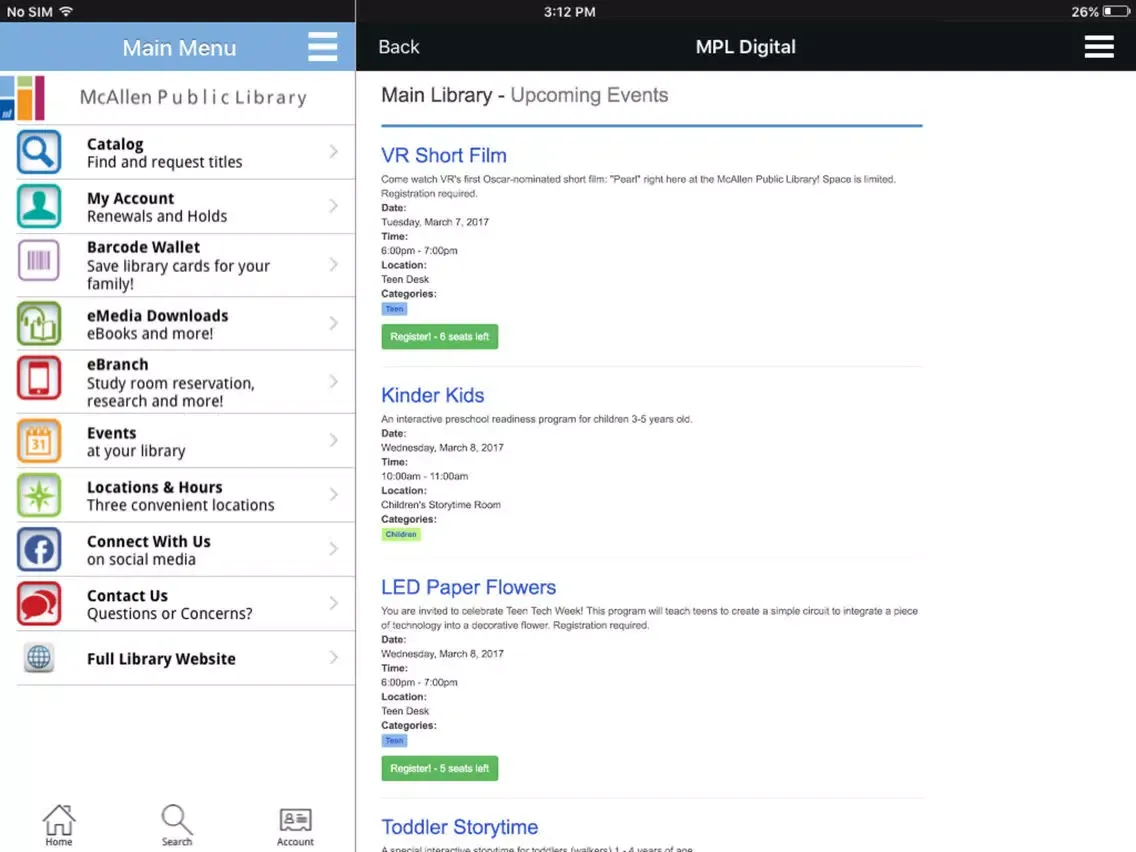 Tangkapan skrin MPL Digital iPad 