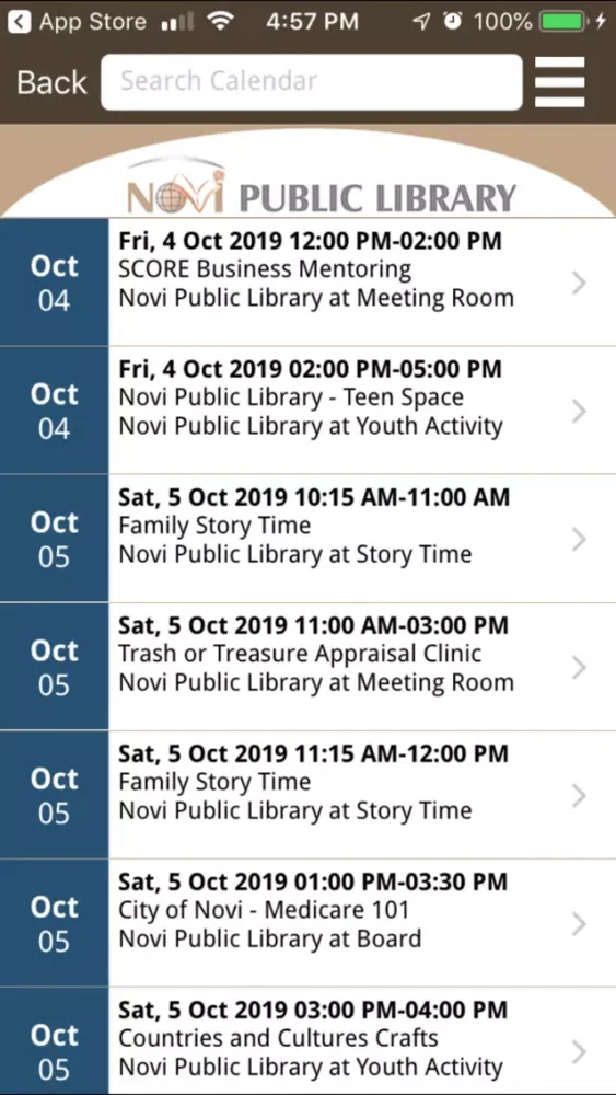 Capturas de tela do Novi Public Library Mobile