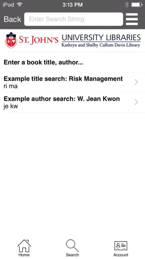 Tangkapan skrin SJU Davis Lib Mobile
