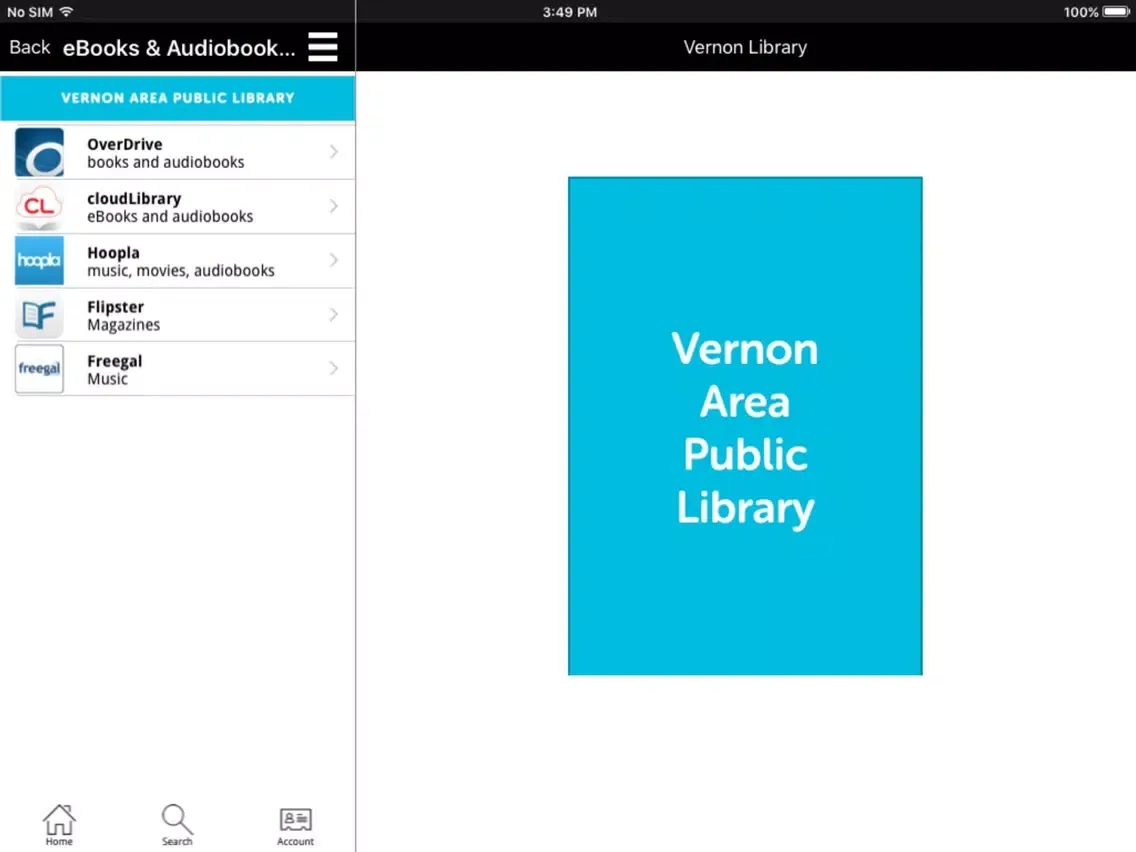 Vernon Area Library Mobile iPad  Screenshots