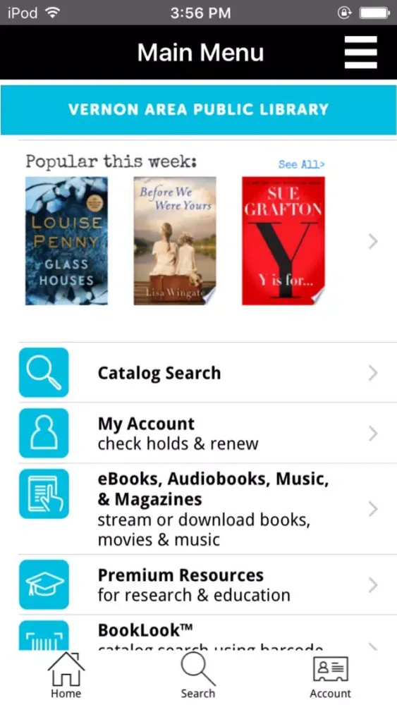 Vernon Area Library Mobile Screenshots