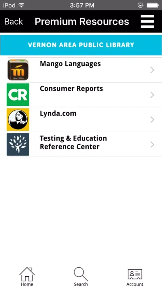 Vernon Area Library Mobile Screenshots