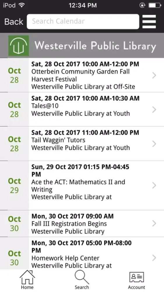 Westerville Library Screenshots