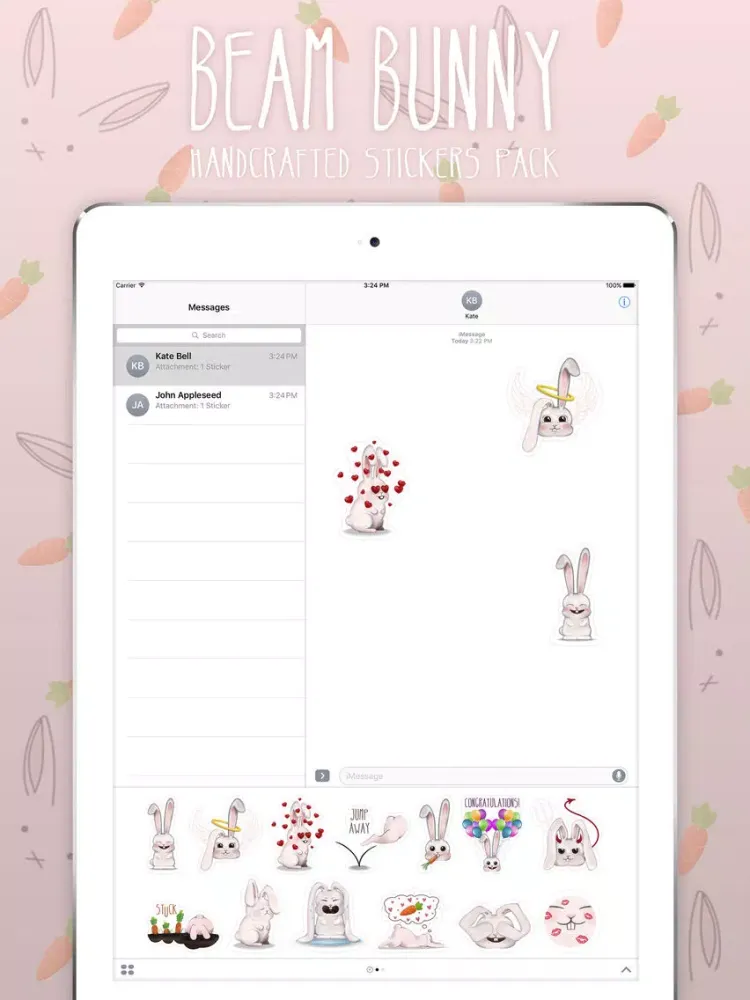 Capturas de pantalla de Funny Bunny - Handcrafted Stickers iPad 