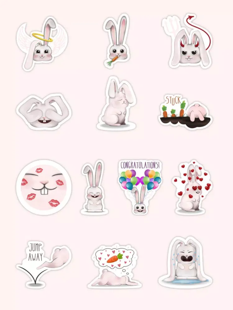 Capturas de pantalla de Funny Bunny - Handcrafted Stickers iPad 