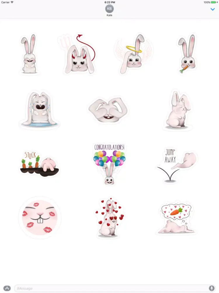 Capturas de pantalla de Funny Bunny - Handcrafted Stickers iPad 