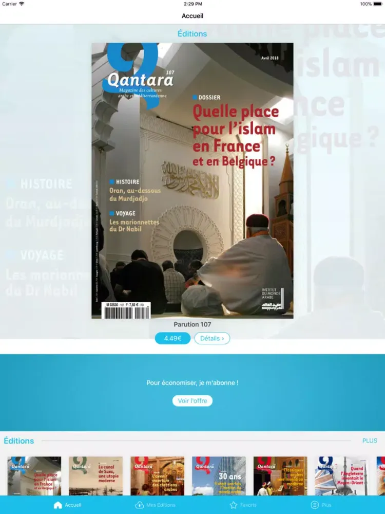 Captures d'écran de Qantara Magazine iPad 