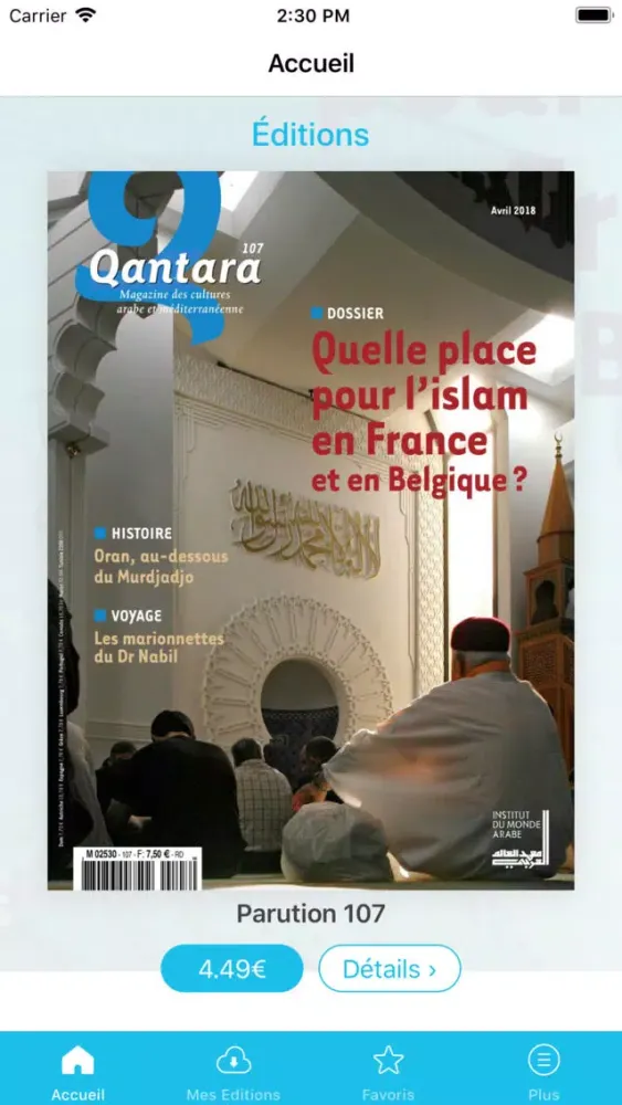 Captures d'écran de Qantara Magazine
