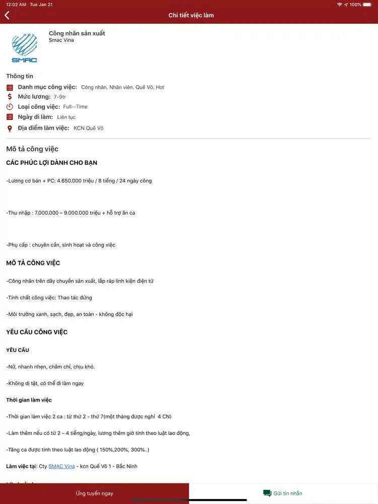 Việc làm Bắc Ninh iPad Screenshots